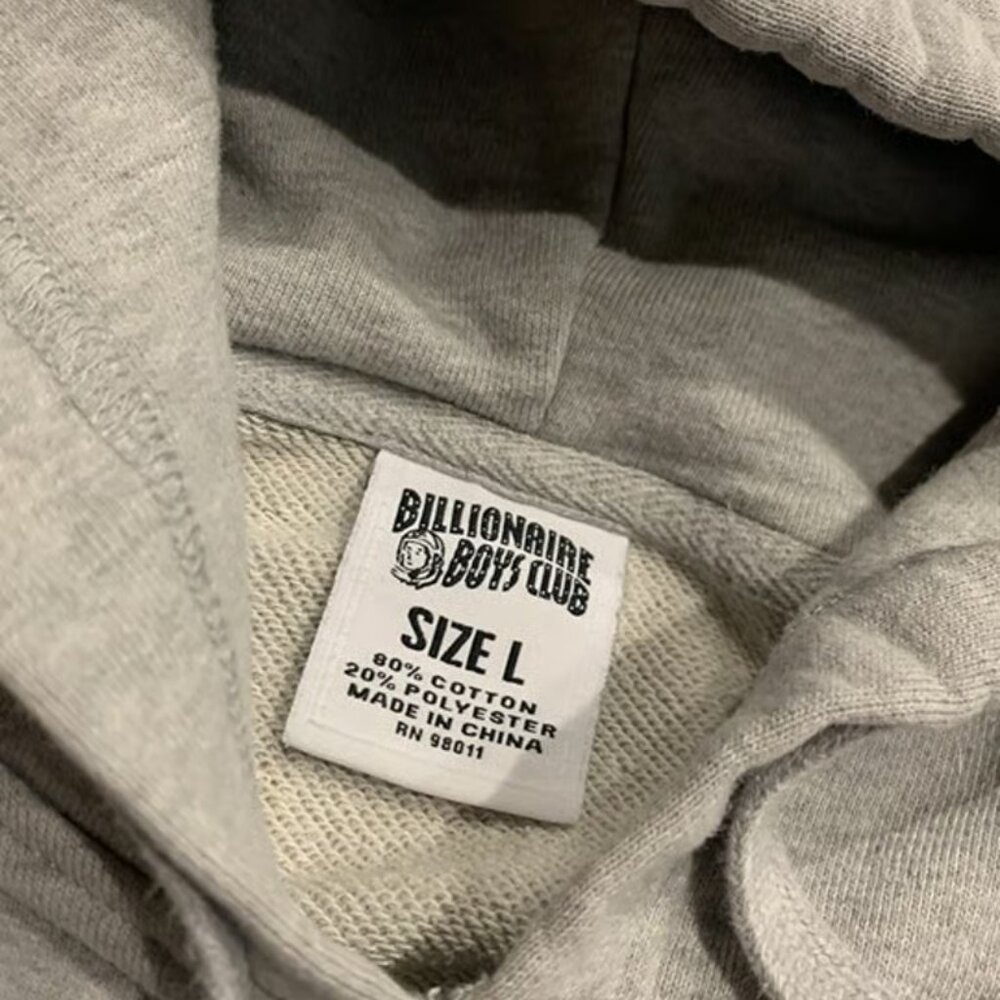 Billionaire Boys Club Hoodie Astronaut Embroidered Men's Large L Gray Sweatshirt - Picture 3 of 4